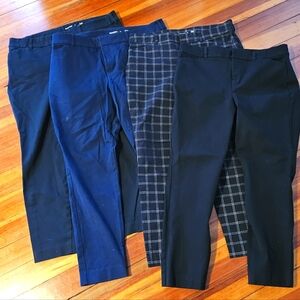 Lot of 4 Old Navy Pixie Skinny Ankle Pants Trousers Size 14